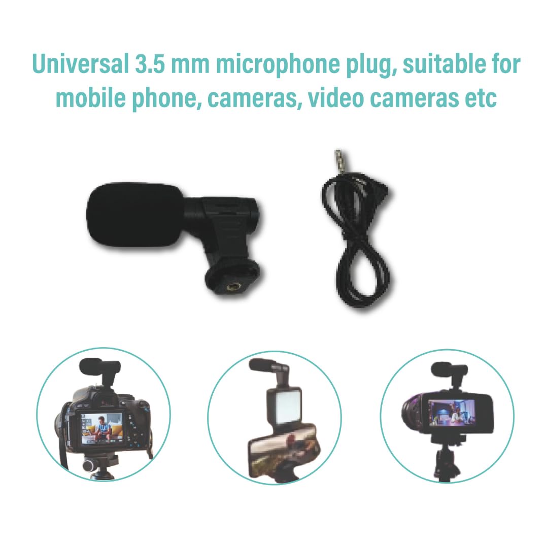 Vlogging Kit with 2 LED Lights for iOS and Android - Complete Content Creator Kit with Tripod, Microphone & Smartphone Holder, Ideal for Social Media - Content Creator Essentials for Vlogging